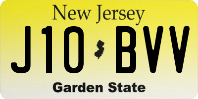 NJ license plate J10BVV