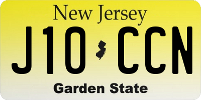 NJ license plate J10CCN