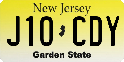 NJ license plate J10CDY