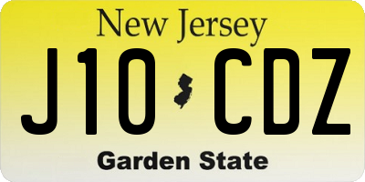 NJ license plate J10CDZ