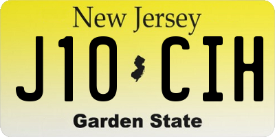 NJ license plate J10CIH