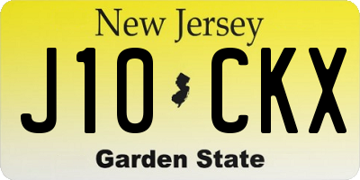 NJ license plate J10CKX