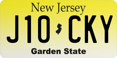 NJ license plate J10CKY