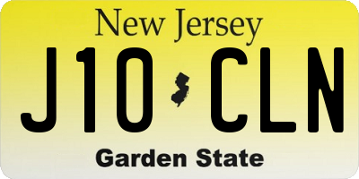 NJ license plate J10CLN