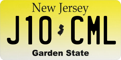 NJ license plate J10CML