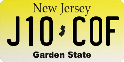 NJ license plate J10COF