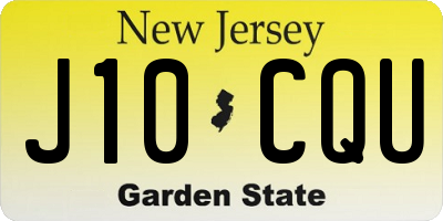 NJ license plate J10CQU