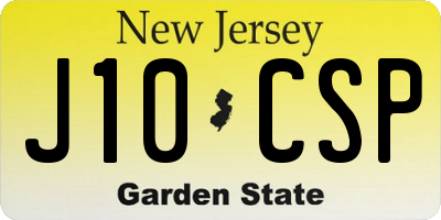 NJ license plate J10CSP