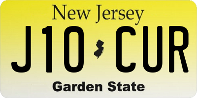 NJ license plate J10CUR