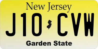 NJ license plate J10CVW
