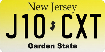 NJ license plate J10CXT