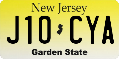NJ license plate J10CYA