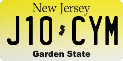 NJ license plate J10CYM