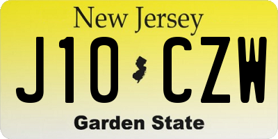 NJ license plate J10CZW