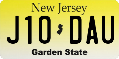 NJ license plate J10DAU