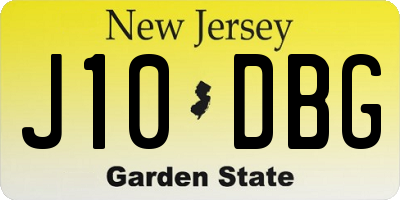 NJ license plate J10DBG