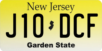 NJ license plate J10DCF