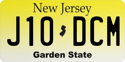 NJ license plate J10DCM