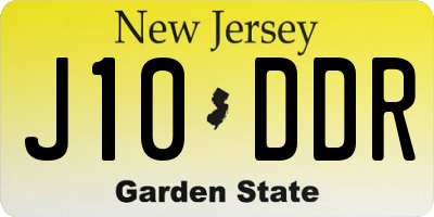 NJ license plate J10DDR