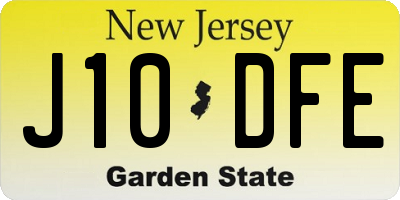 NJ license plate J10DFE