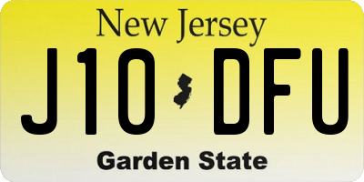 NJ license plate J10DFU