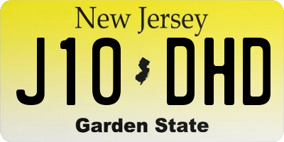 NJ license plate J10DHD