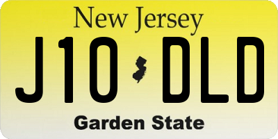 NJ license plate J10DLD