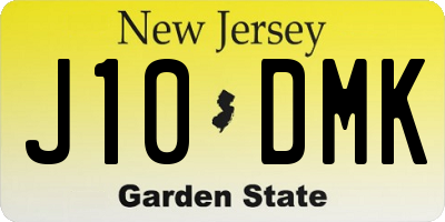NJ license plate J10DMK