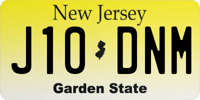 NJ license plate J10DNM