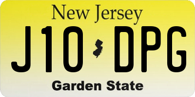 NJ license plate J10DPG