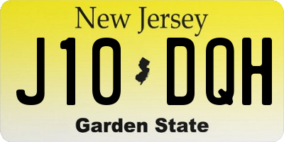 NJ license plate J10DQH