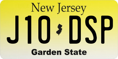 NJ license plate J10DSP
