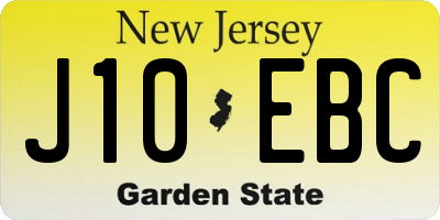 NJ license plate J10EBC