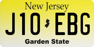 NJ license plate J10EBG