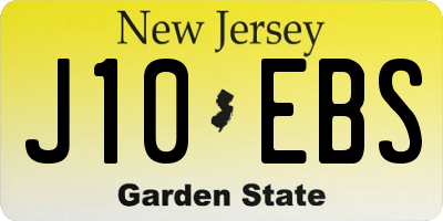 NJ license plate J10EBS