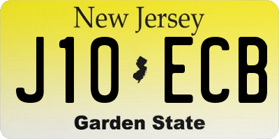 NJ license plate J10ECB