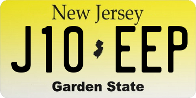 NJ license plate J10EEP