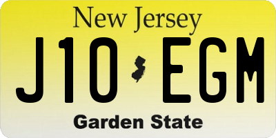 NJ license plate J10EGM