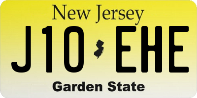NJ license plate J10EHE