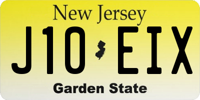 NJ license plate J10EIX