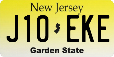 NJ license plate J10EKE