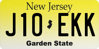 NJ license plate J10EKK