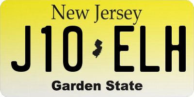 NJ license plate J10ELH
