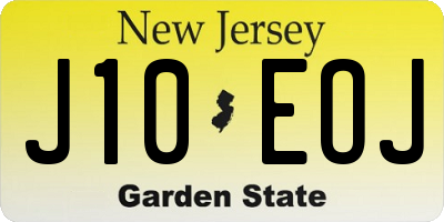 NJ license plate J10EOJ
