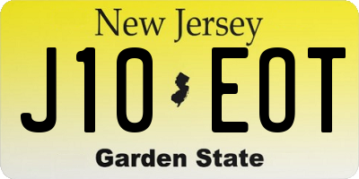 NJ license plate J10EOT