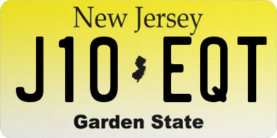 NJ license plate J10EQT
