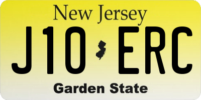 NJ license plate J10ERC