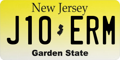 NJ license plate J10ERM