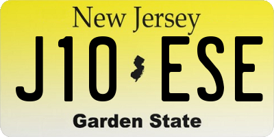 NJ license plate J10ESE