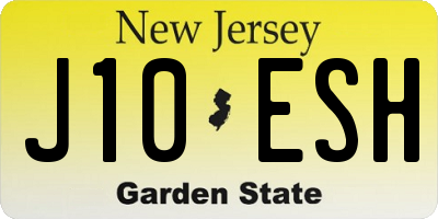 NJ license plate J10ESH